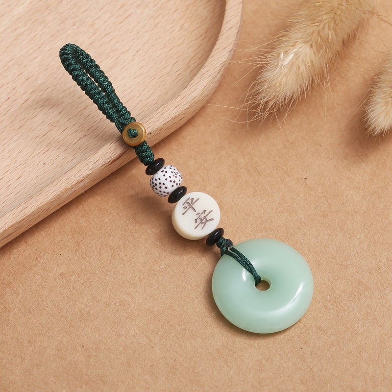 Supply Exquisite Car Key Chain Key Pendant Safe Buckle White Chalcedony Pendant Spell Small Red Shake Sound Explosion - Image 5