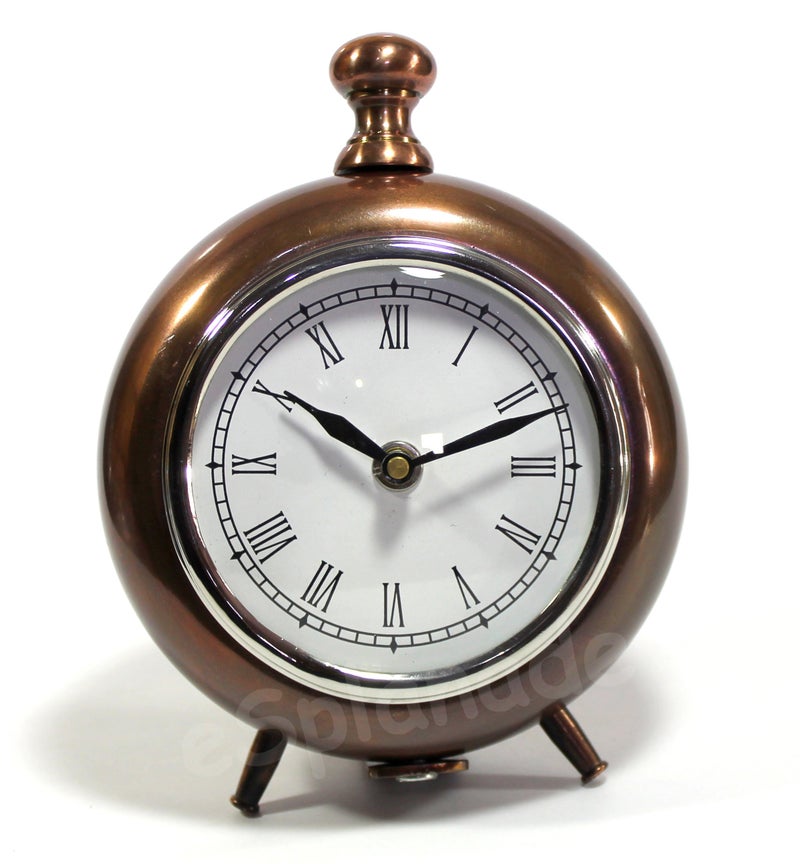ESPLANADE Aluminum European Style Vintage Clock (Copper_3 Inch X 7 Inch X 5.5 Inch) - Image 4