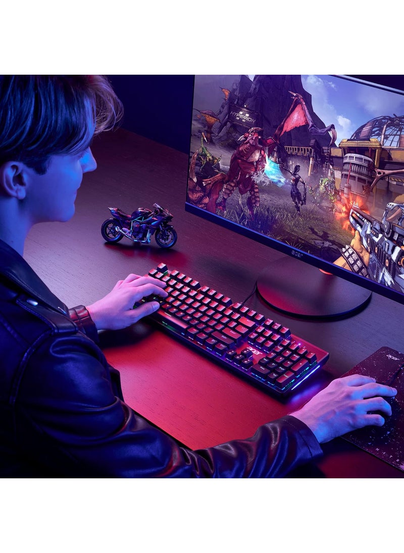 Acer - Acer Nitro Gen 2 Wired Gaming Keyboard  RGB Illuminated Keyboard  100 AntiGhosting NKey Rollover  Mechanical Axis  Ergonomic Arc Keycaps  Embedded Multimedia Keys Pack of 1 - Image 1