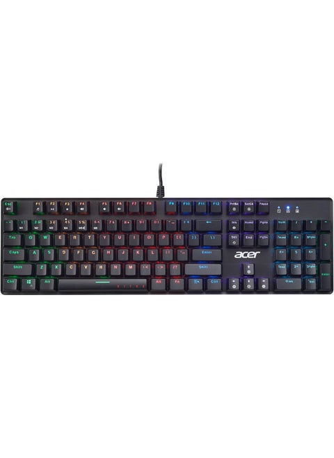 Acer Nitro Gen 2 Wired Gaming Keyboard  RGB Illuminated Keyboard  100 AntiGhosting NKey Rollover  Mechanical Axis  Ergonomic Arc Keycaps  Embedded Multimedia Keys Pack of 1