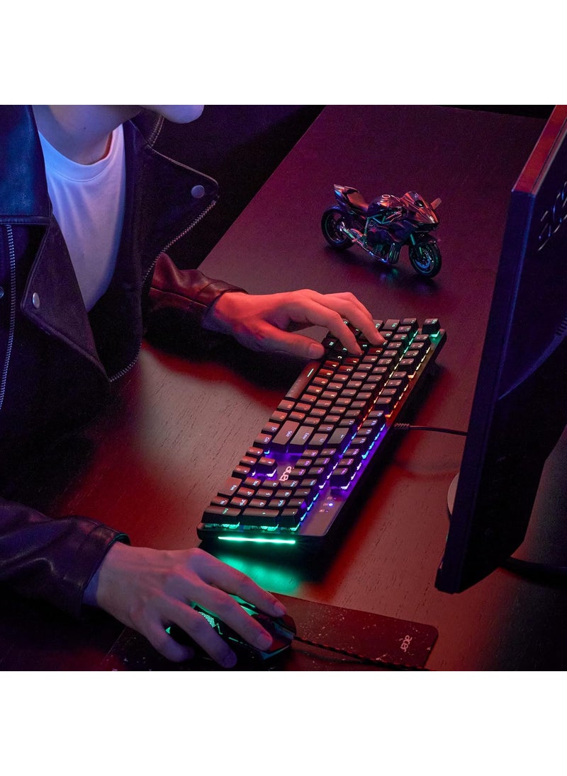 Acer - Acer Nitro Gen 2 Wired Gaming Keyboard  RGB Illuminated Keyboard  100 AntiGhosting NKey Rollover  Mechanical Axis  Ergonomic Arc Keycaps  Embedded Multimedia Keys Pack of 1 - Image 1