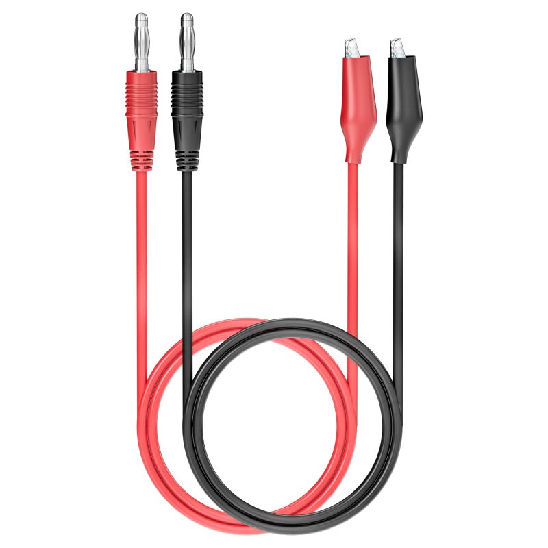 Goupchn 4mm Banana Plug to Alligator Clip Test Leads Crocodile Clips Copper Soft Flexible Cable Wire Set 2PCS Red Black - Image 1