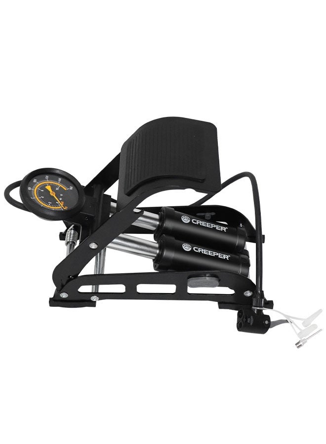 CREEPER Double Barrel Bike Floor Foot Pump,Portable Air Pump Inflator Pump with 160PSI Precision Pressure Gauge Fits Presta Schrader and Deutschland Valve for Bicycle,Ball,Scooter,Car,Toys Inflatable - Image 1