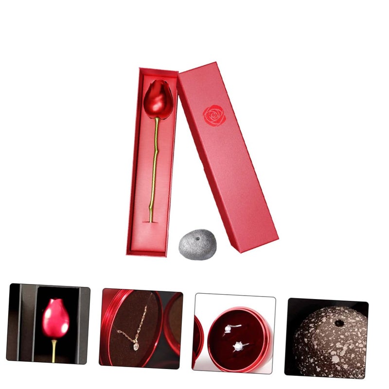 Elegant Rose Jewelry Box For Engagement Ring Proposal And Valentine Day Gift Holder - Image 4