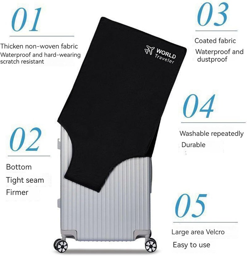 Travel Luggage Cover Suitcase Protector for Wheeled Suitcase,Scratch-Resistant,Waterproof Baggage Covers, Luggage Trolley Case Cover, Fits Most 20" to 30" (22-Inch) - Image 2