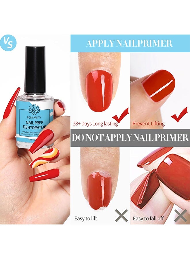 Born Pretty Nail Prep Dehydrator 15ml, Nail Dehydrate and Primer, Dehydrator for Acrylic and Gel Nail Polish, Non Acid Primer for U V Gels, No Burn Fast Air Dry Nail Prep Dehydrator Set - Image 3