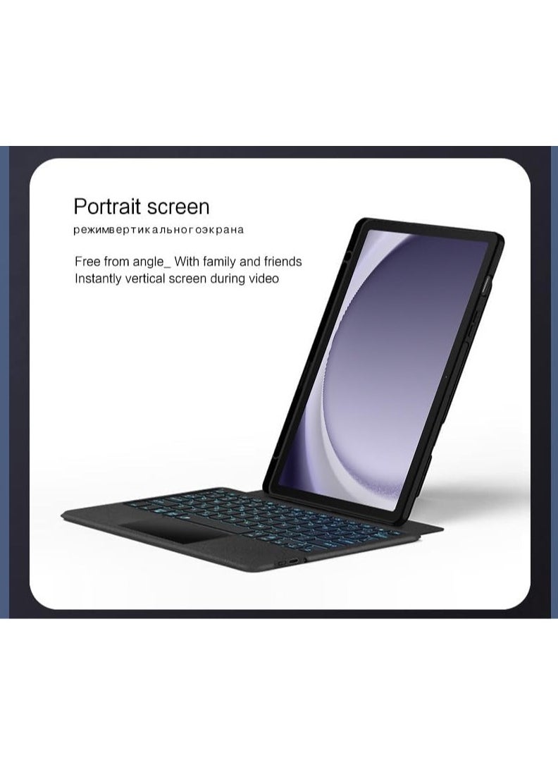 General - Keyboard Case for Samsung Galaxy Tab A9 Plus(SM-X210, SM-X215, SM-X216B) 2023 Slim Folio Cover with Removable Detachable Wireless Charging Bluetooth Keyboard Pencil Holder Slot - Image 1