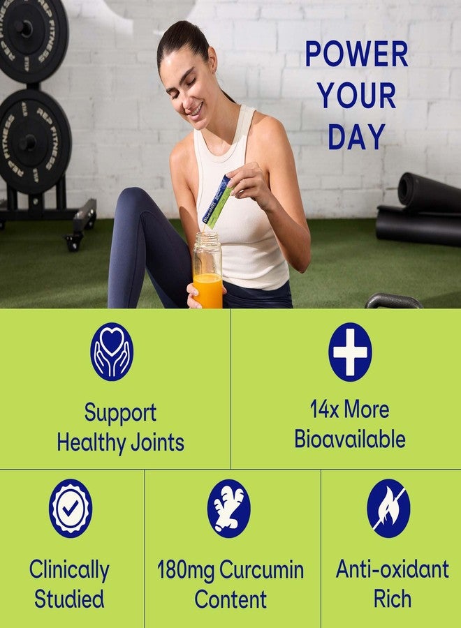 Blueshift مزيج بلوشيفت من الكركم والحمضيات - أكياس مسحوق الكركم للماء، مكمل الكركمين، مزيج مشروب بدون سكر لدعم التعافي الطبيعي - بنكهة الحمضيات، أعواد مسحوق (عبوة من 10) - Image 2