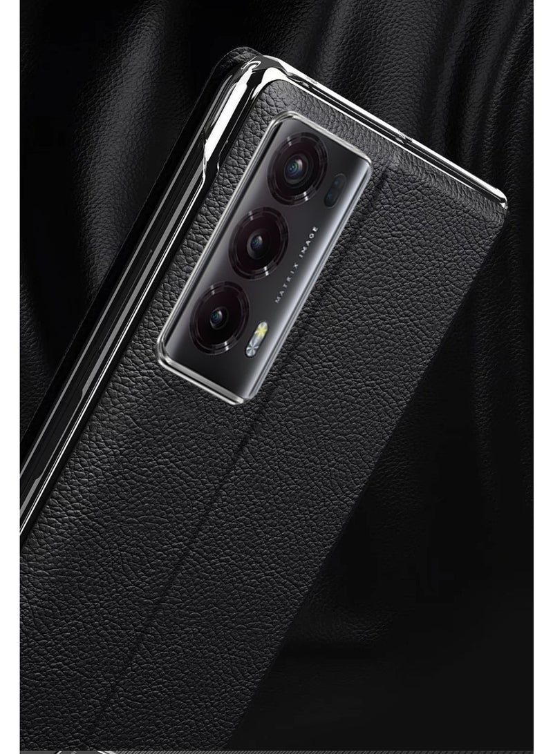 general Case Compatible with Fold Case For Honor Magic V2 Hinge Protective Case Leather With Shell Stand Shockproof Honor Magic V2 Cover case - Image 2