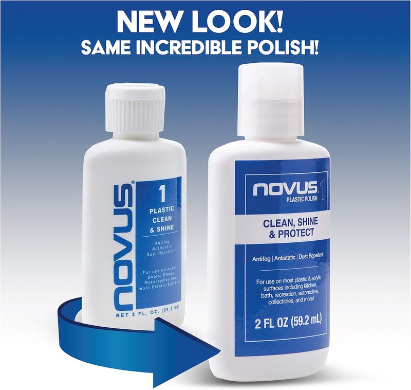 NOVUS -PK2-2 | Plastic Clean & Shine #1, Fine Scratch Remover #2 and Polish Mates Pack | 2 Ounce Bottles - Image 2
