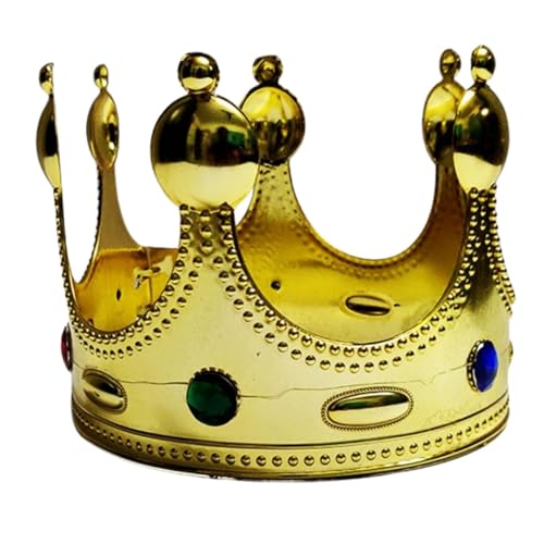 Kaku Fancy Dresses King Crown/Royal Fancy Dress Hat -Golden, Free Size, For Boys - Image 1