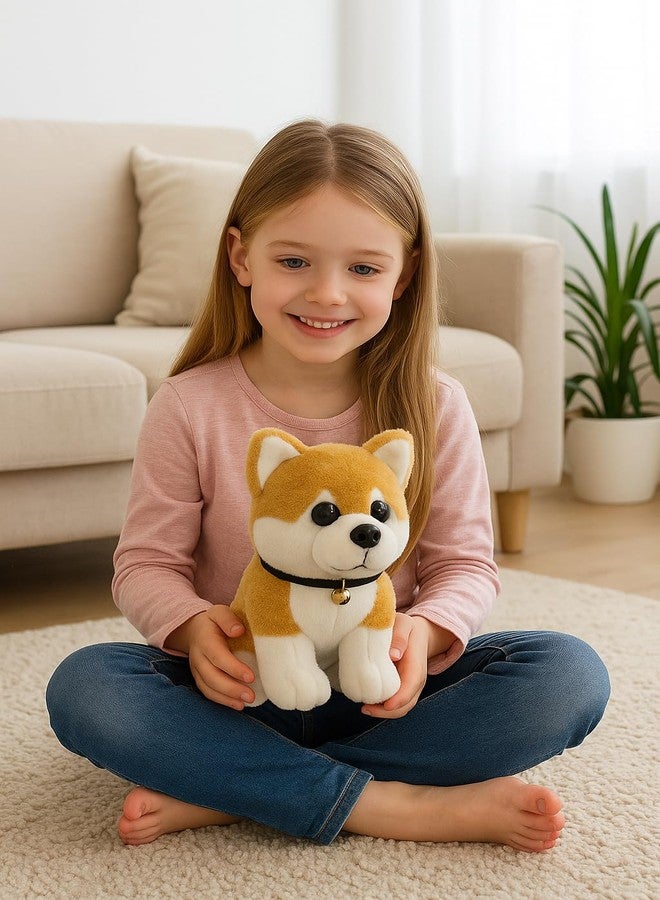 Fun4you Soft Dog Plush Toy | Cute Stuffed Puppy with Bell Collar | Cuddly Washable Soft Toy for Kids Boys Girls | Adorable Puppy Plush Animal Toy Gift | Brown & White, Medium Size - Image 4