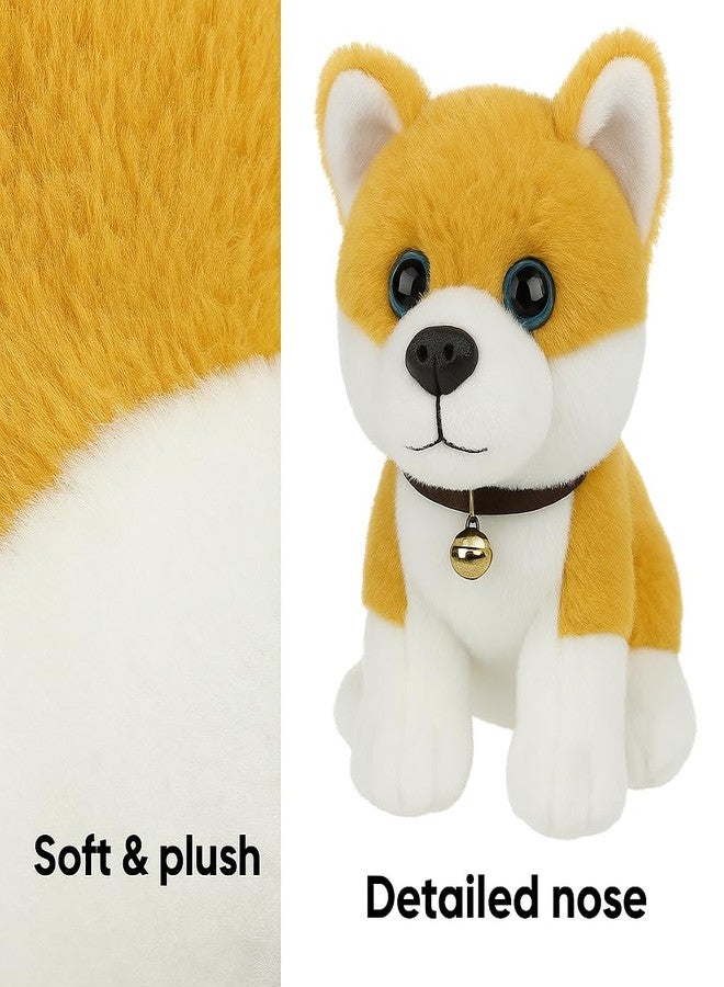 Fun4you Soft Dog Plush Toy | Cute Stuffed Puppy with Bell Collar | Cuddly Washable Soft Toy for Kids Boys Girls | Adorable Puppy Plush Animal Toy Gift | Brown & White, Medium Size - Image 5