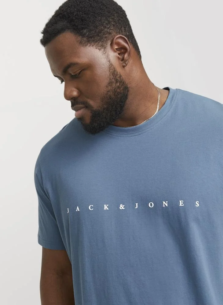 JACK & JONES Plus Size Logo Crew Neck T-Shirt