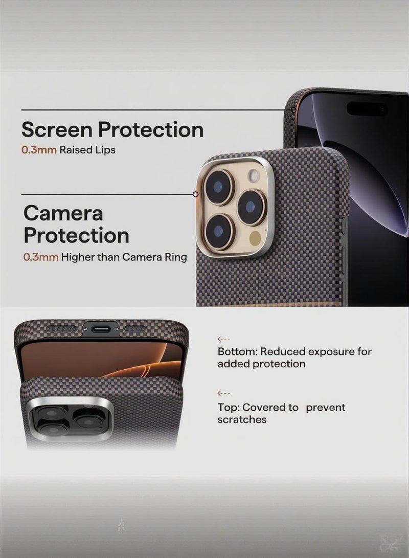 بيتاكا حافظة ماجسيف للايفون 16 برو غطاء نحيف للغاية منسوج باللمس مع حافة كاميرا مرتفعة / لمسة منسوجة / حماية من السقوط والأضرار - غروب - Image 2