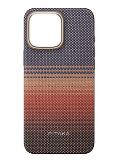 PITAKA iPhone 16 Pro MagSafe Case Tactile Woven Ultra Slim Cover with Raised Camera Lip / Woven Touch / Compatible with MagSafe / Drop and Damage Protection - Sunset  - Image 2