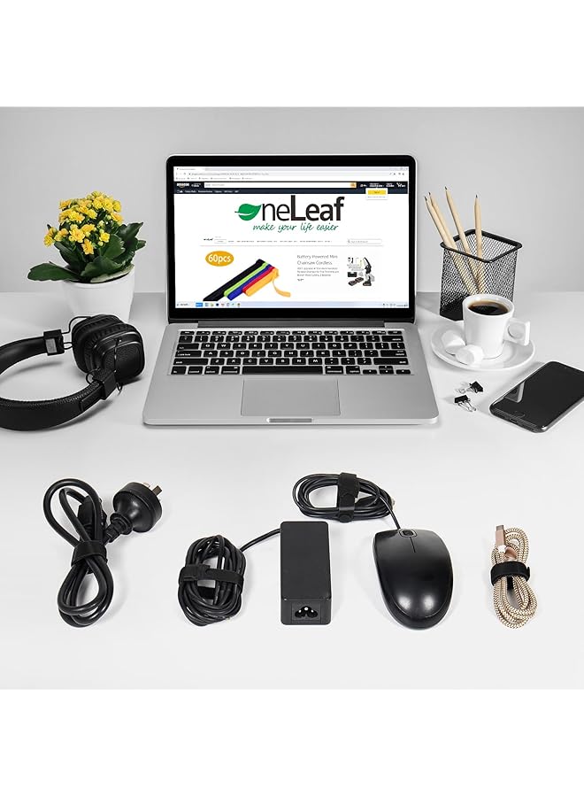 erorex 80Pcs Reusable Cable Ties Black Adjustable 6 Inch Cord Organizer Ties Multi Purpose Hook Loop Cable Management Wire Ties For Organizing Home Office Data Centers - Image 2