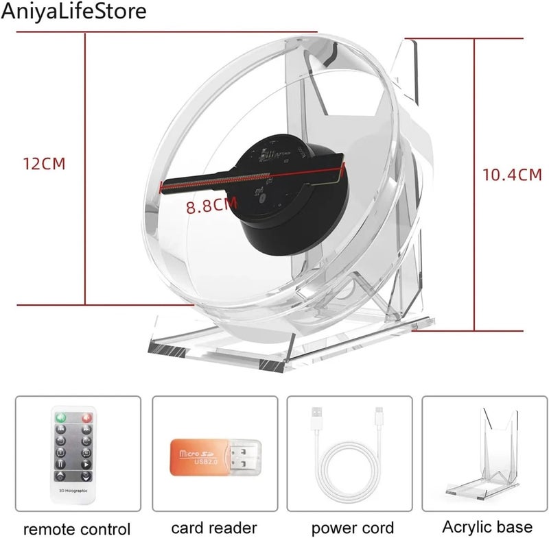 3D Hologram Projector Fan,Holographic Player,Support Image Video,Naked Eye 3D Effect,for Advertising Display - Image 2