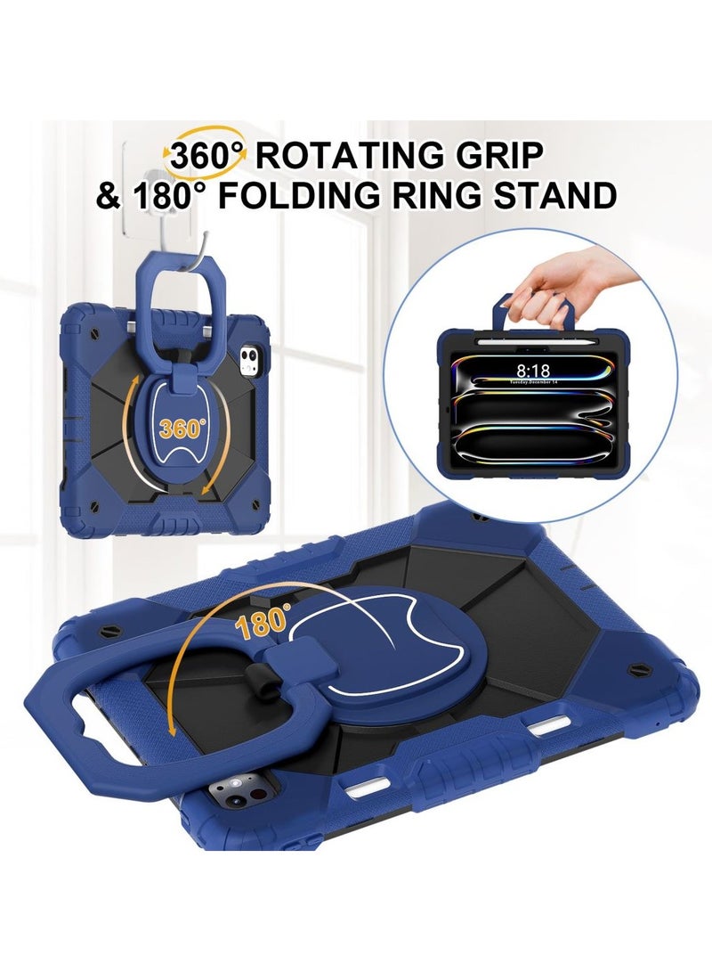 GUDOO غطاء لجهاز iPad Pro 11 إنش 2024 مع حامل للقلم، حافظة قوية ومقاومة للصدمات للحماية مناسبة للأجهزة اللوحية. - Image 2