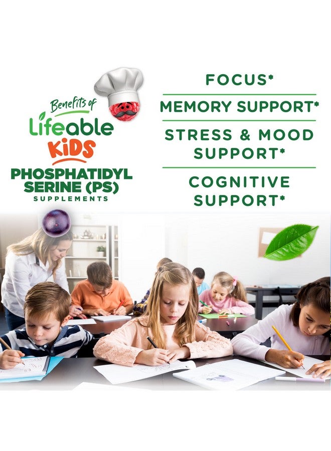 Lifeable Phosphatidylserine (ps100) Kids | 100mg Kids Focus Gummies | Great Tasting Phosphatidylserine Supplement | Focus Supplement for Kids | 90 Gummies - Image 3