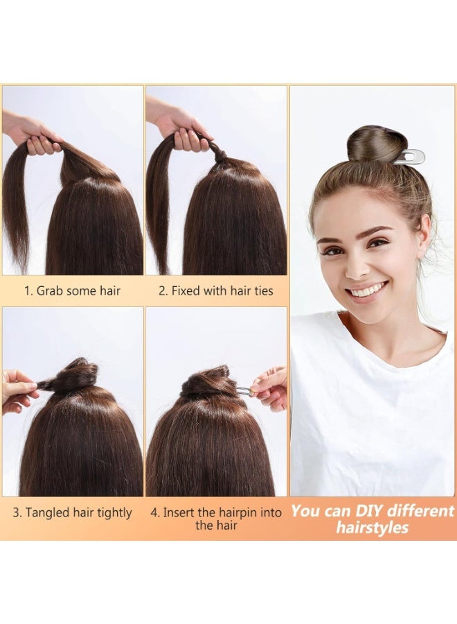 6 Pieces U Shaped Hair Pins, French Hair Pins Metal French U Pins Vintage Hair Fork Hair Pin, for Buns Women Girls Hairstyle Accessories, (3 gold + 3 silver) - Image 4