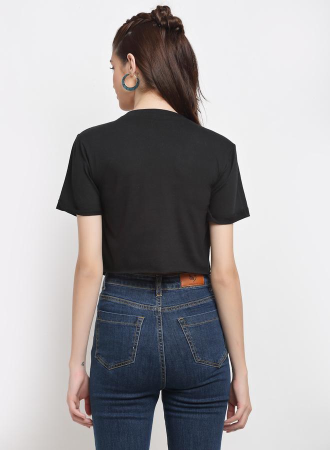 تايك تو تيشيرت قصير بأكمام قصيرة من القطن الأسود من دور - Image 5