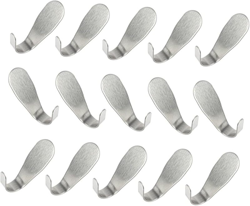 15pcs Stainless Steel Wall Mounted Hooks Heavy Duty Punch Free Adhesive for Home Kitchen Bathroom - Image 1