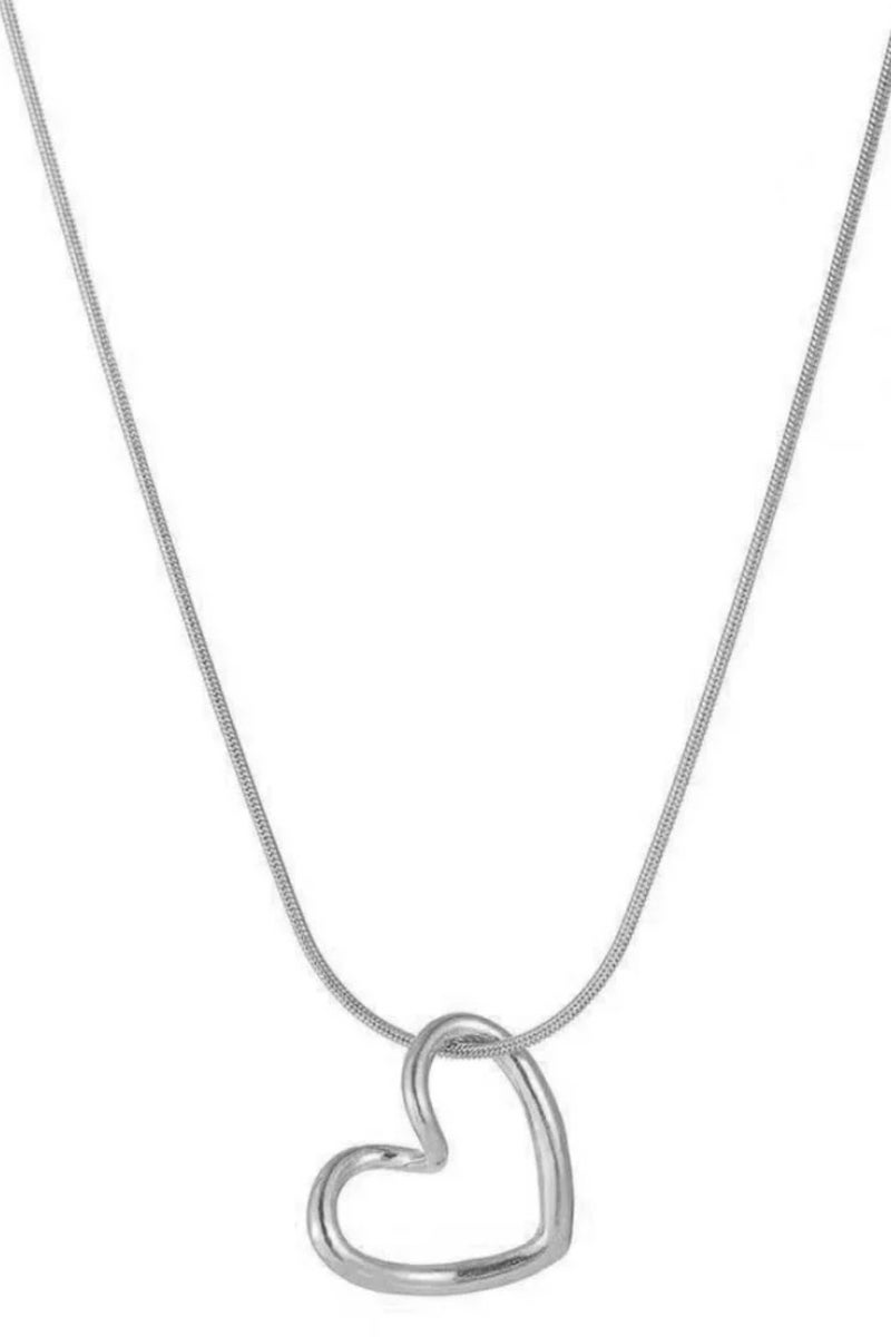 Luxuria Women's Stainless Steel Twisted Hollow Heart Pendant Necklace, Simple Clavicle Chain, for Women Girls, Jewelry Gifts, L316 - Image 1