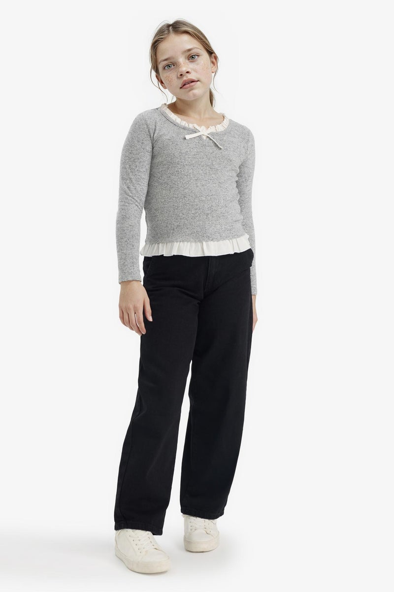 ديفاكتو تي شيرت بناتي مريح بأكمام طويلة - Image 4