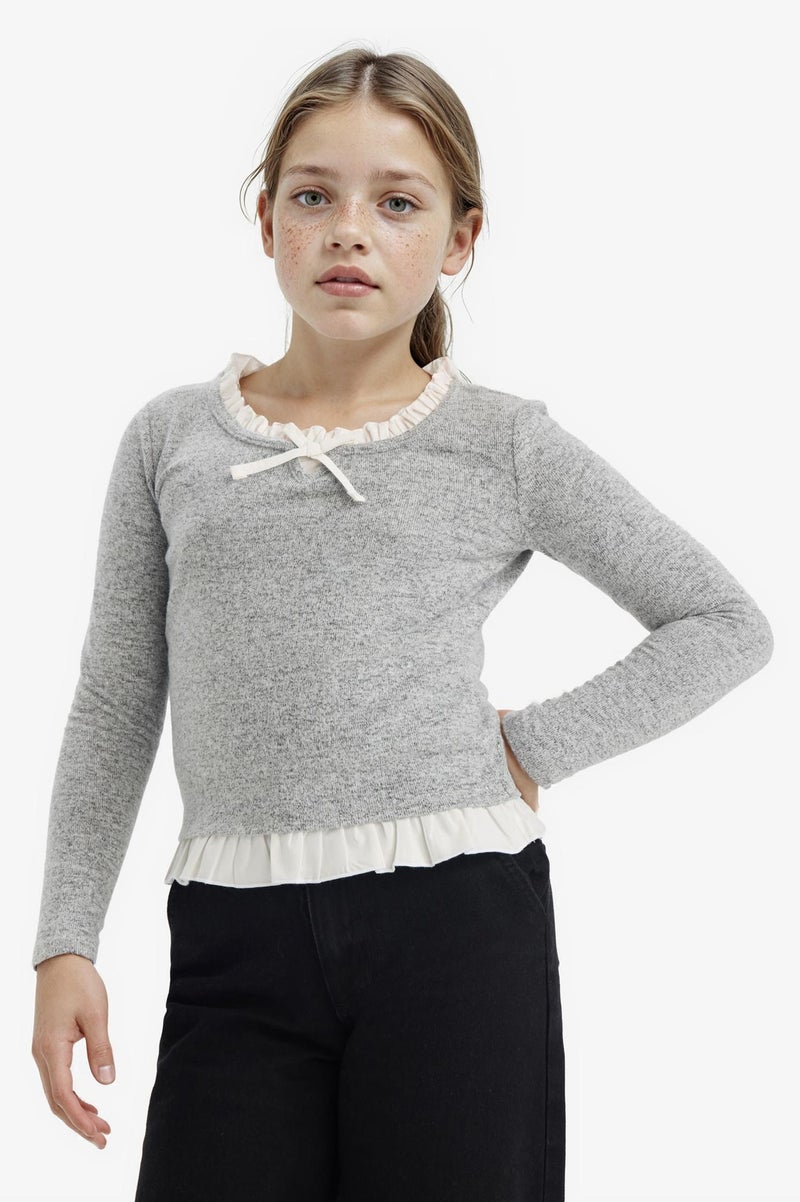 ديفاكتو تي شيرت بناتي مريح بأكمام طويلة - Image 5