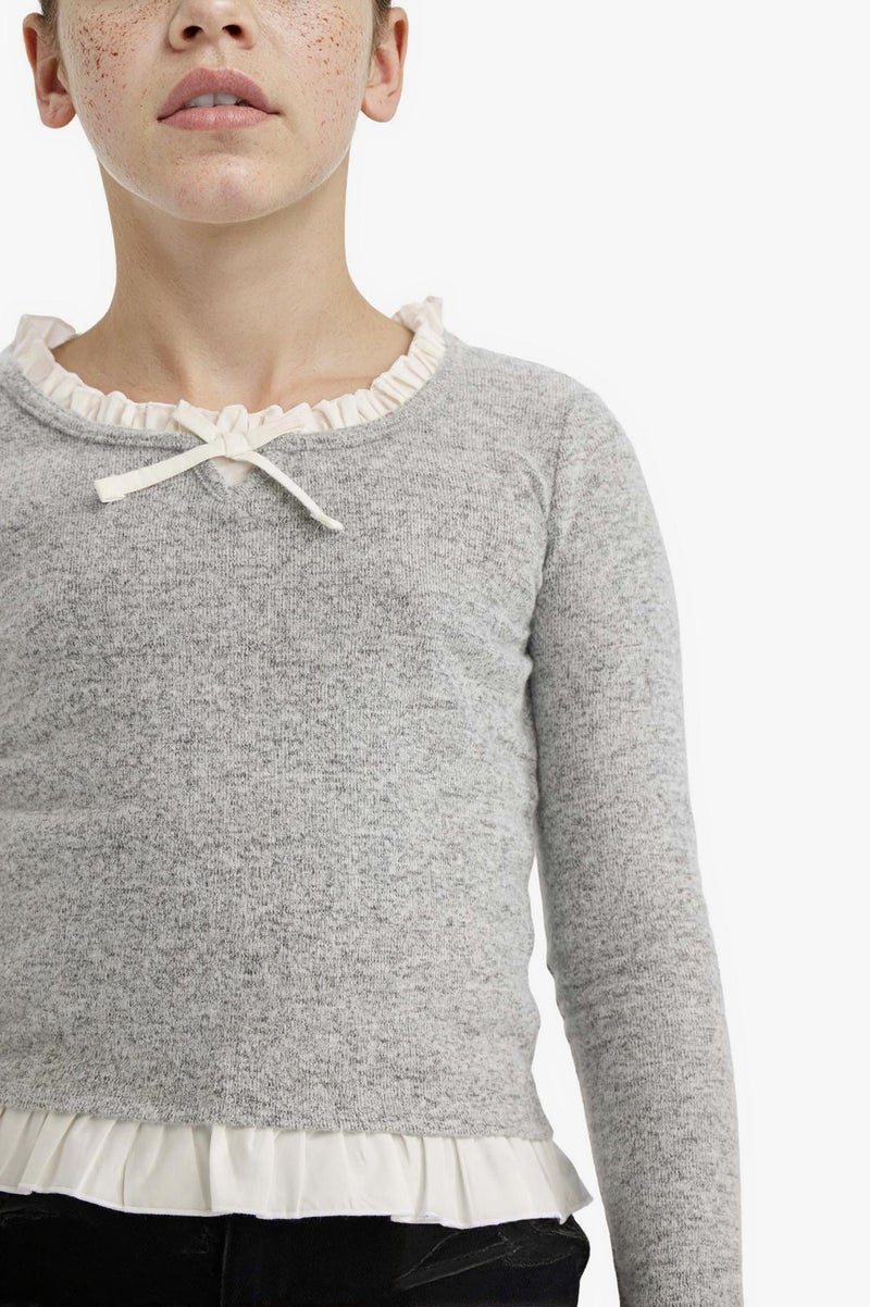 ديفاكتو تي شيرت بناتي مريح بأكمام طويلة - Image 3