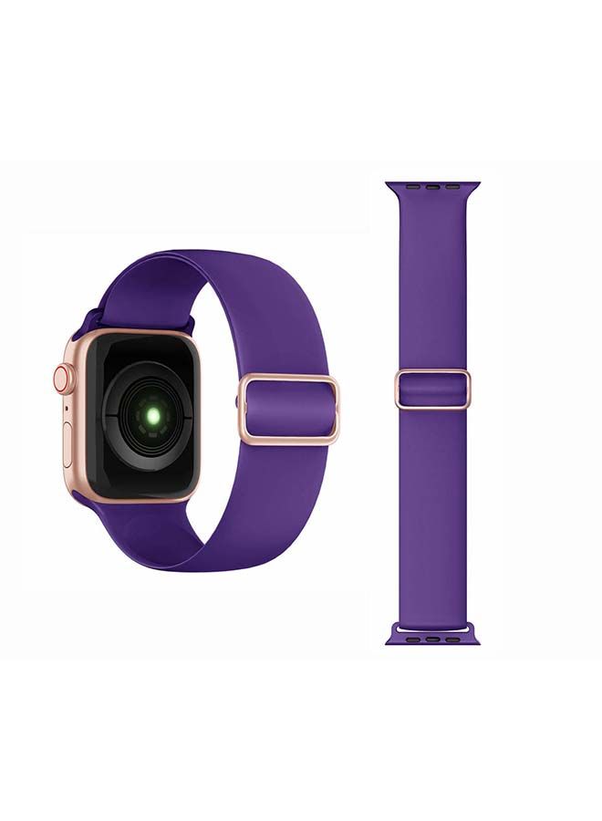 NIBEMINENT Adjustable Silicone Solo Loop Band for Apple Watch Series 1/2/3/4/5/6/SE 40/38mm Purple - Image 2