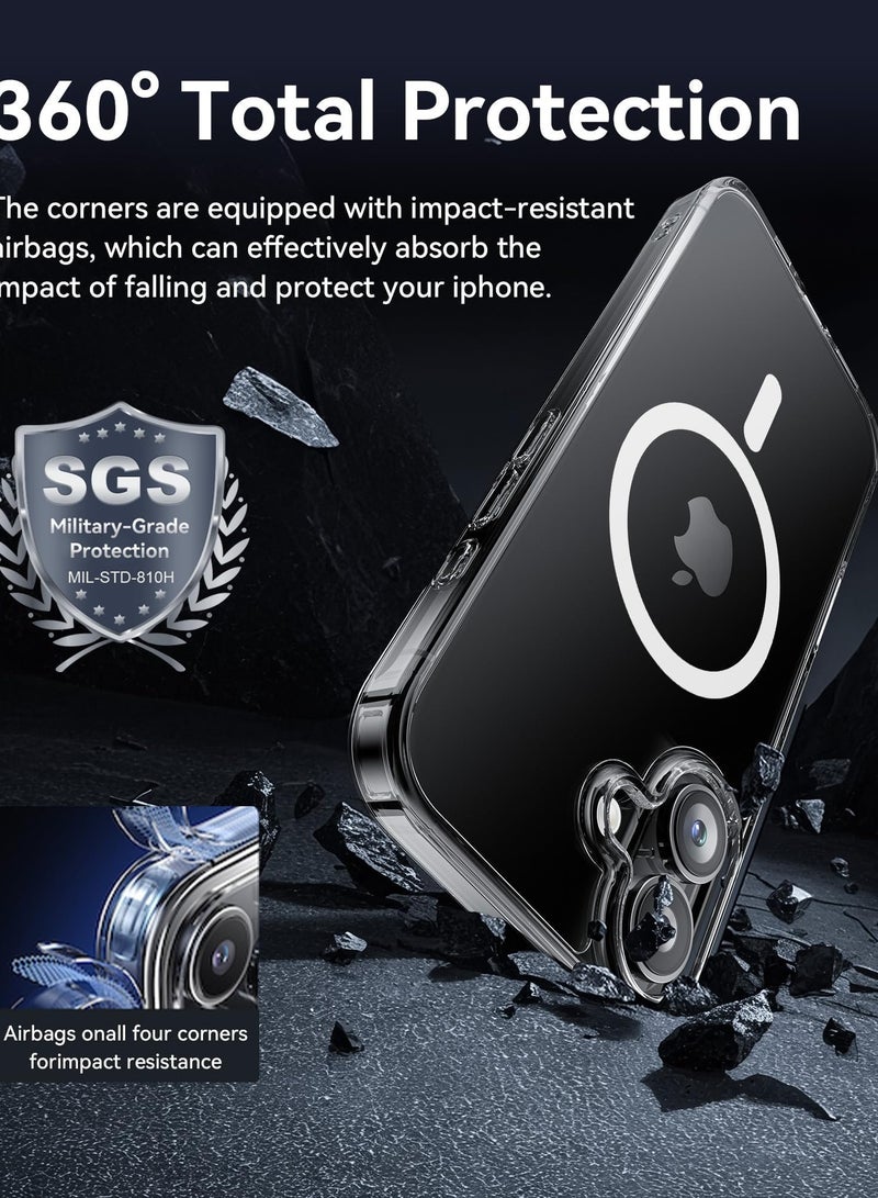 Magnetic Case Cover for iPhone 16 5G, Compatible with MagSafe,Anti-Yellowing Crystal Clear Shockproof Protection Back Cover, Ultra Slim Strong Magnet Phone Shell Case for iPhone 16 5G - Image 5