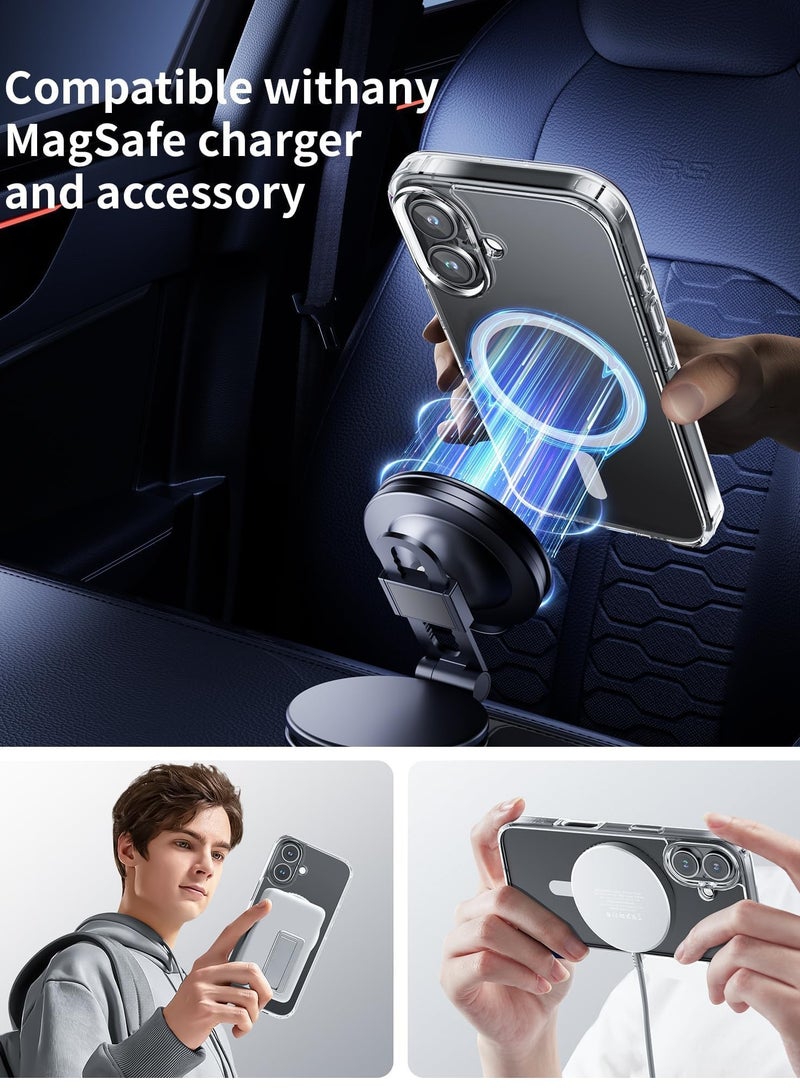 Magnetic Case Cover for iPhone 16 5G, Compatible with MagSafe,Anti-Yellowing Crystal Clear Shockproof Protection Back Cover, Ultra Slim Strong Magnet Phone Shell Case for iPhone 16 5G - Image 3