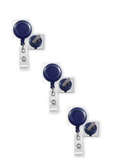 Libra ID Holder Reel with Clear Plastic Strap & Belt Clip (Pack of 3)  - Image 1