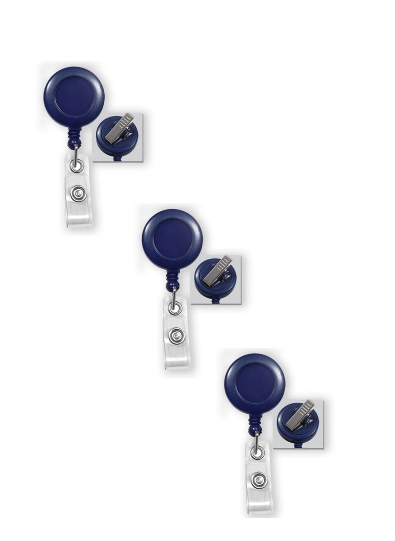 Libra ID Holder Reel with Clear Plastic Strap & Belt Clip (Pack of 3)  - Image 1