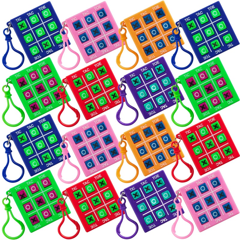 Bedwina 24 Mini Tic Tac Toe Games - Party Favors for Kids 3-5 and Up - 2-Inch Travel Size - Tic-Tac-Toe Keychain Game for Boys & Girls - Goody Bag Stuffers, Classroom Prizes, Valentine's Day, Birthday Gifts - Image 1