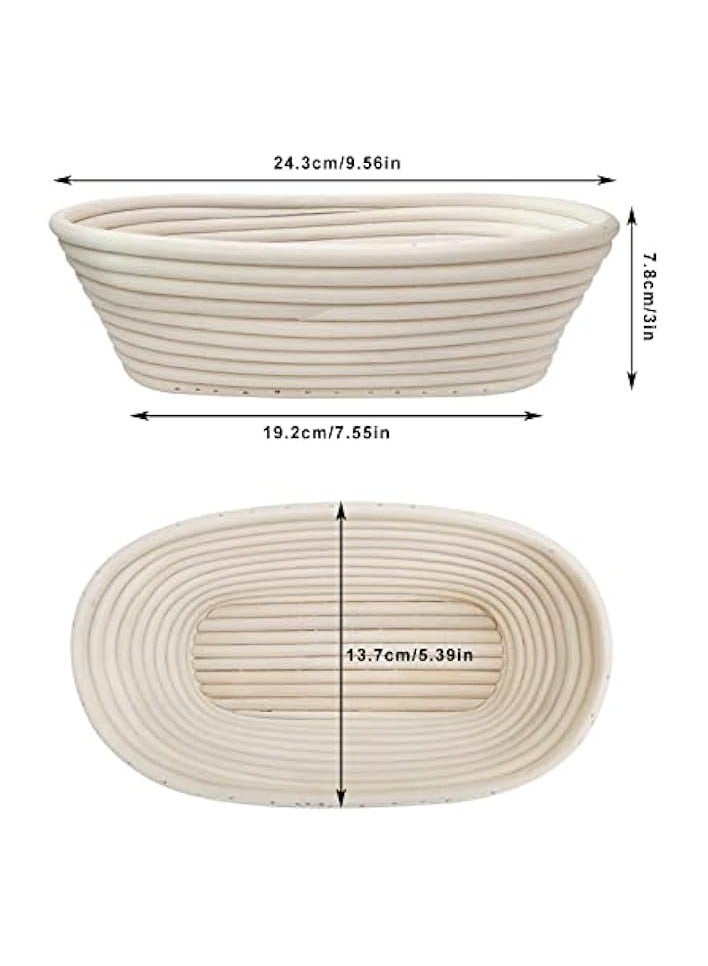 Green Tiger 2 Packs 10 inch Oval Shaped Banneton Proofing Basket Set, Sourdough Bread Proofing Basket Baking Dough Bowl - Image 4