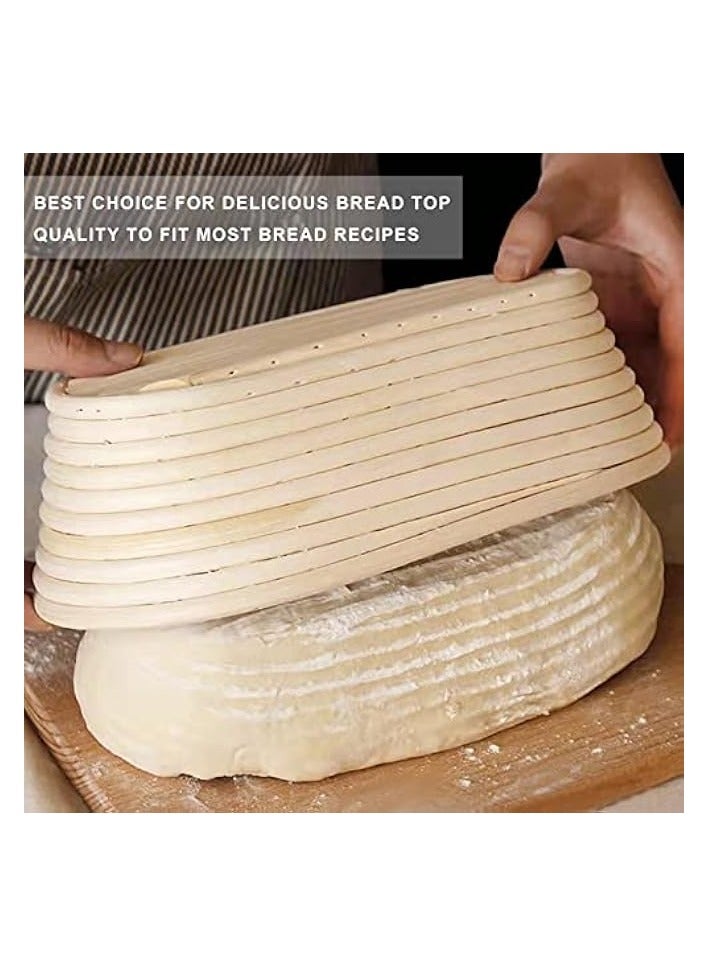 Green Tiger 2 Packs 10 inch Oval Shaped Banneton Proofing Basket Set, Sourdough Bread Proofing Basket Baking Dough Bowl - Image 3