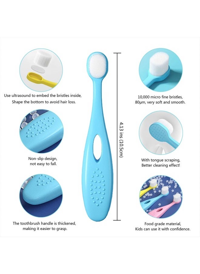 EasyHonor Baby Toothbrush & Toddler Toothbrush for Age 1-3 Years Old, Extra Soft Toothbrush with 10000 Soft Floss Bristle for Baby Gum Care. (4Pcs)  - Image 2