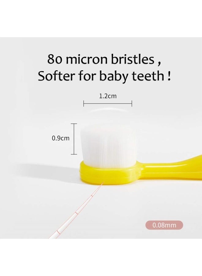 EasyHonor Baby Toothbrush & Toddler Toothbrush for Age 1-3 Years Old, Extra Soft Toothbrush with 10000 Soft Floss Bristle for Baby Gum Care. (4Pcs)  - Image 3