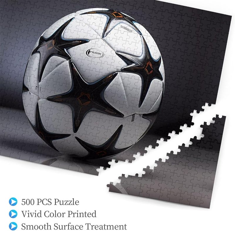 لغز بانوراما كرة القدم بالأبيض والأسود من فايا 500 قطعة للكبار هدية ديكور المنزل - Image 3