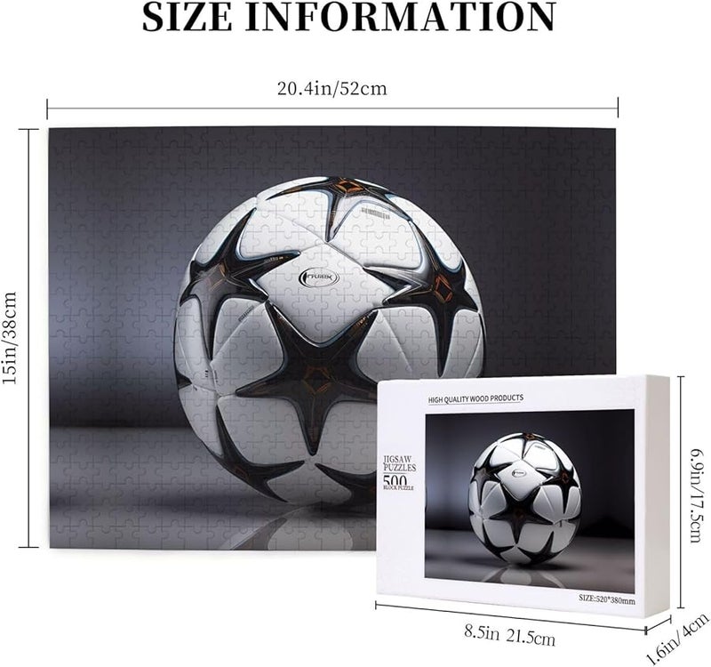 لغز بانوراما كرة القدم بالأبيض والأسود من فايا 500 قطعة للكبار هدية ديكور المنزل - Image 5