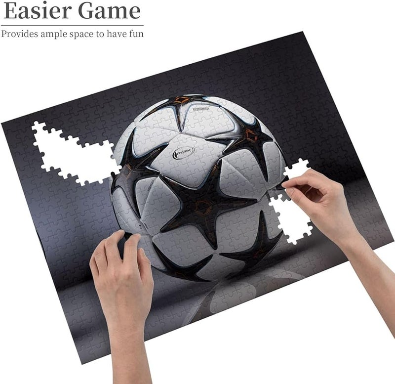 لغز بانوراما كرة القدم بالأبيض والأسود من فايا 500 قطعة للكبار هدية ديكور المنزل - Image 4