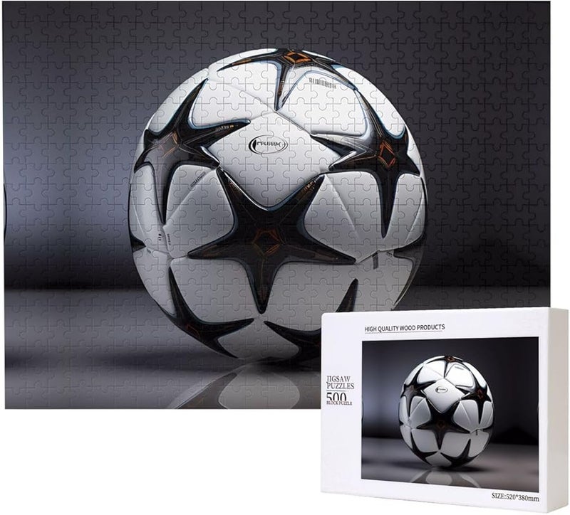 لغز بانوراما كرة القدم بالأبيض والأسود من فايا 500 قطعة للكبار هدية ديكور المنزل - Image 2