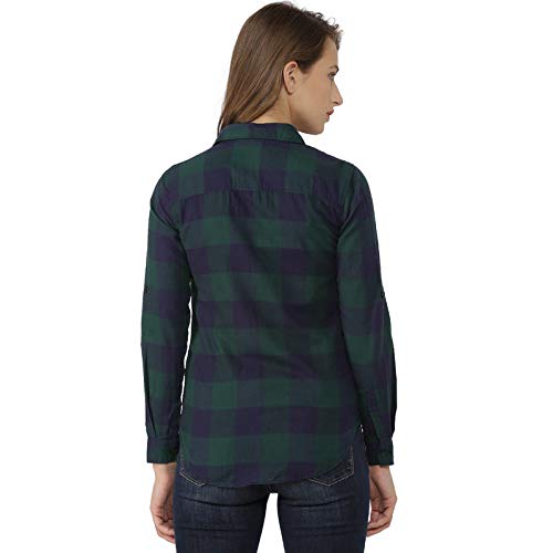 Campus Sutra Women's Checks Shirts(AZ20SHRT_CHECK8_W_PLN_GREBU_AZ_M) - Image 2
