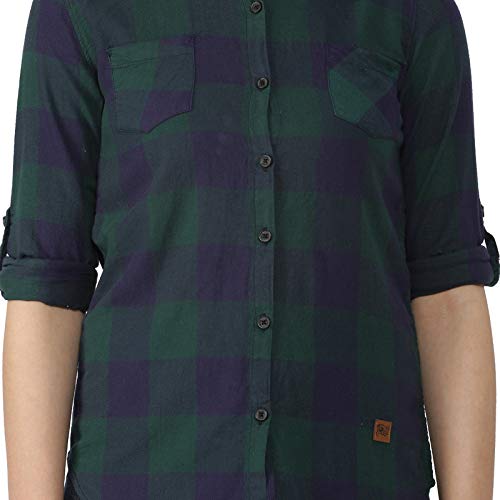 Campus Sutra Women's Checks Shirts(AZ20SHRT_CHECK8_W_PLN_GREBU_AZ_M) - Image 4