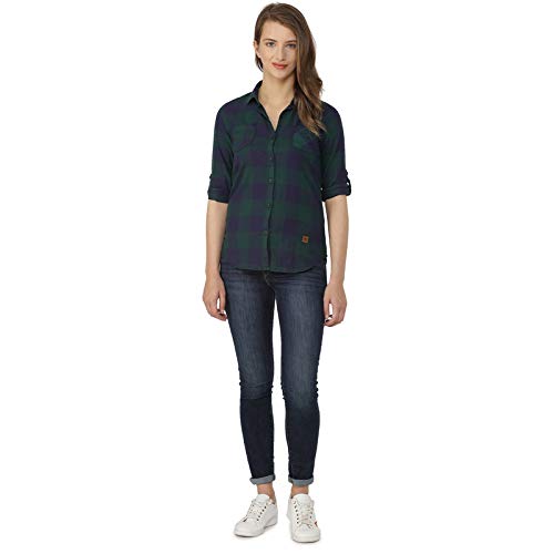 Campus Sutra Women's Checks Shirts(AZ20SHRT_CHECK8_W_PLN_GREBU_AZ_M) - Image 3