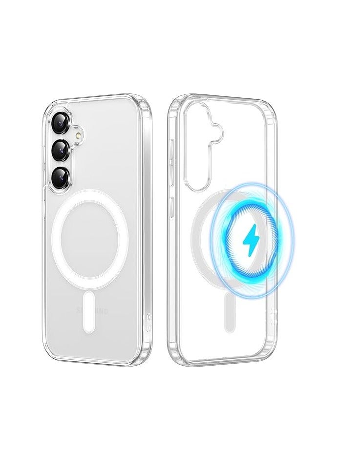 Clear Magnetic Case for Samsung Galaxy A16 - MagSafe Compatible, Soft TPU Bumper, Slim Fit, Shockproof, Anti-Yellow - Image 1