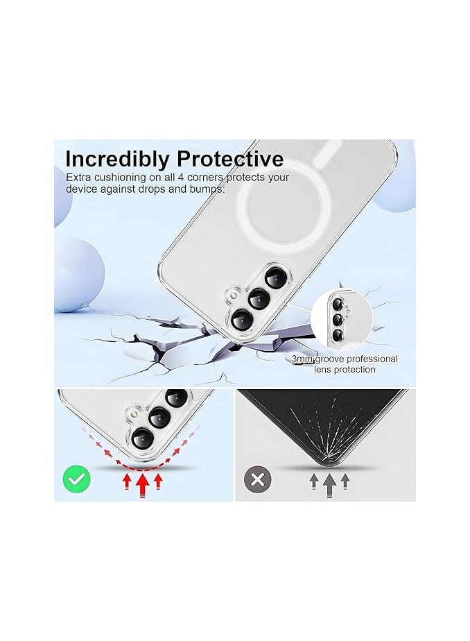 Clear Magnetic Case for Samsung Galaxy A16 - MagSafe Compatible, Soft TPU Bumper, Slim Fit, Shockproof, Anti-Yellow - Image 2